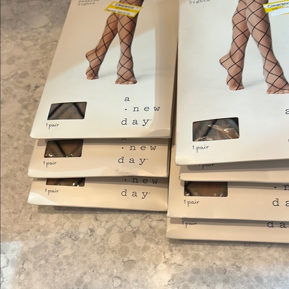 A New Day Fashion Tights - Black and Tan. 7 pair - Picture 4 of 4